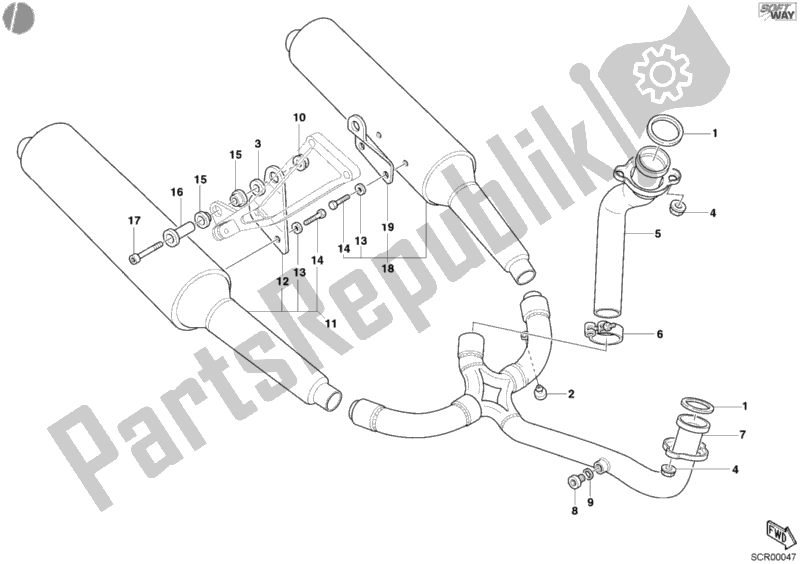 Tutte le parti per il Impianto Di Scarico del Ducati Supersport 1000 SS 2006